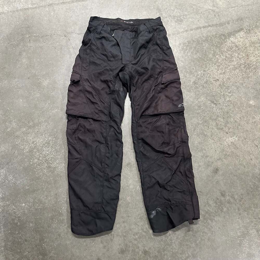 Y2K Alpinestars Black Label Baggy Moto Riding Pants Black Size 32 Cargo